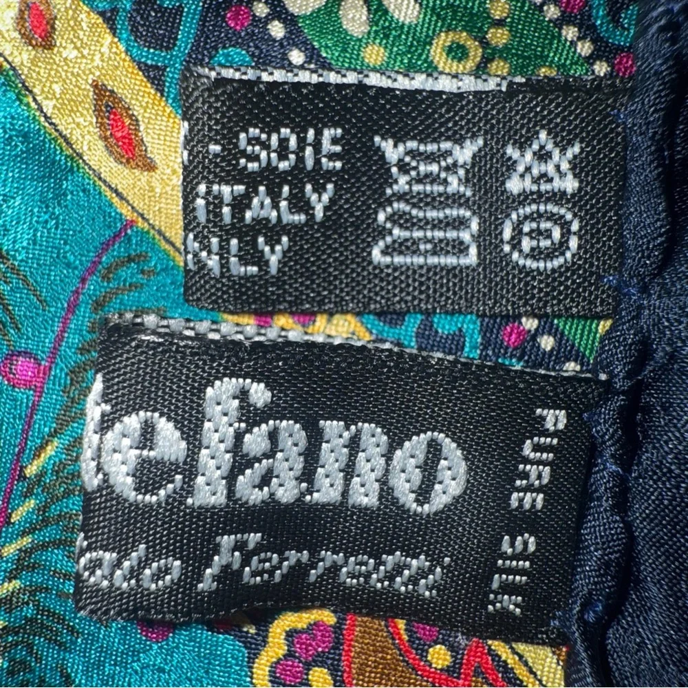 santostefano Square Scarf Made In Italy Pure Silk Colorful Paisley Rare 52”x 53”